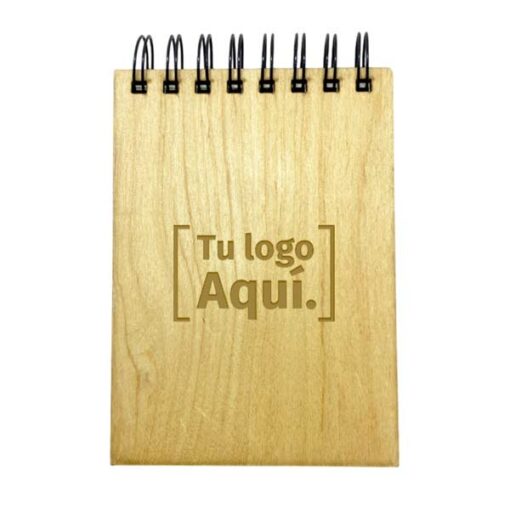 Anotador A6 Tapas de Madera con logo