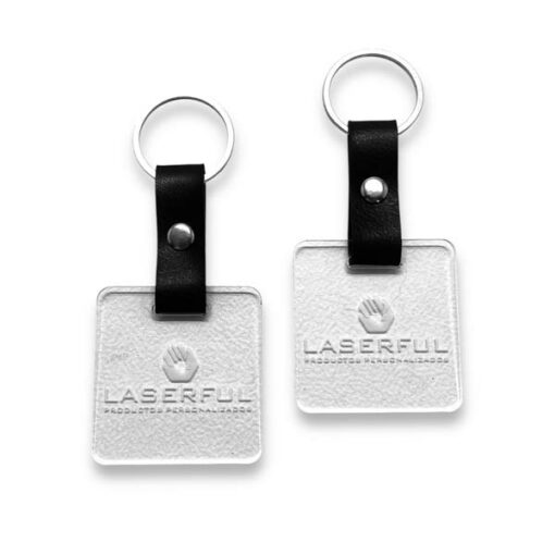 Llavero de Acrílico y Cuero con logo - Imagen 2