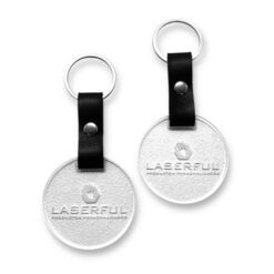 Llavero de Acrílico y Cuero con logo