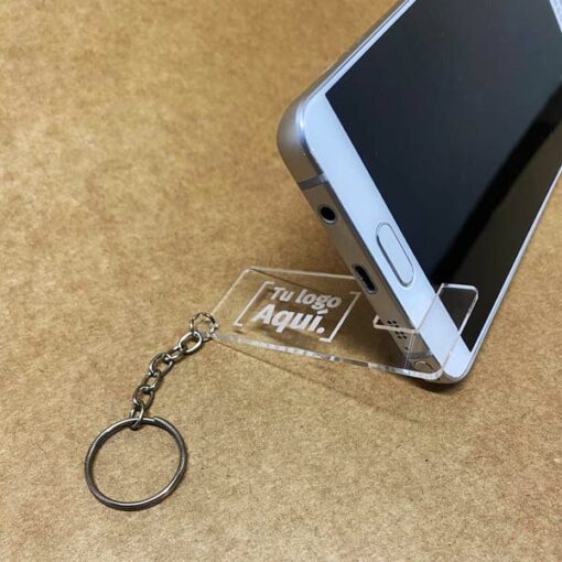 Llavero de Acrílico Apoya Celular con logo - Imagen 3