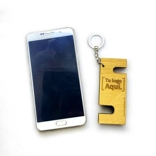 Llavero de Madera Apoya Celular Grande - Imagen 4