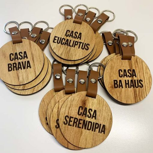 Llavero de Madera y Cuero Eco con logo - Imagen 7
